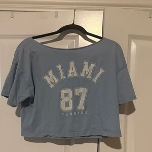 Aeropostale Light Blue Miami 87 Crop Top